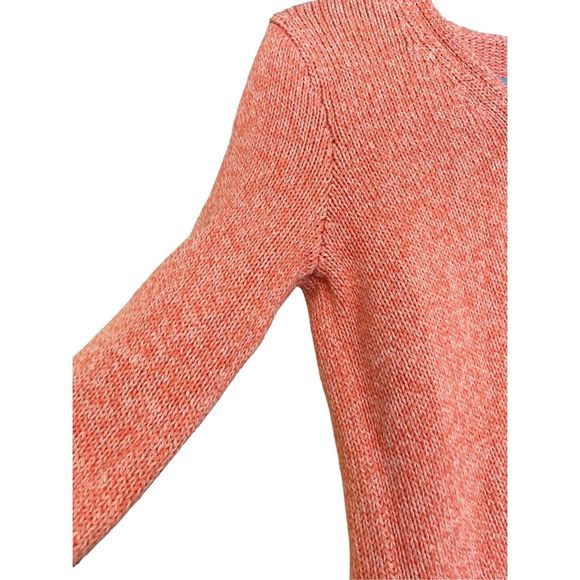 L.L Bean salmon pink Sweater Cotton Knit V Neck sz S Valentine’s Day - Picture 5 of 9